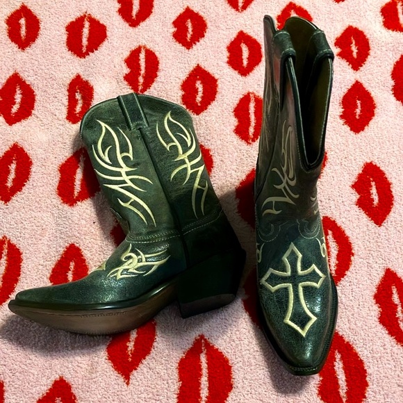 Justin NWOT..Charcoal Grey/white ! Leather boots Women’s size 7. Never worn new! - Picture 1 of 9